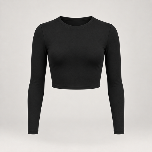 Long-Sleeve Yoga Crop Top